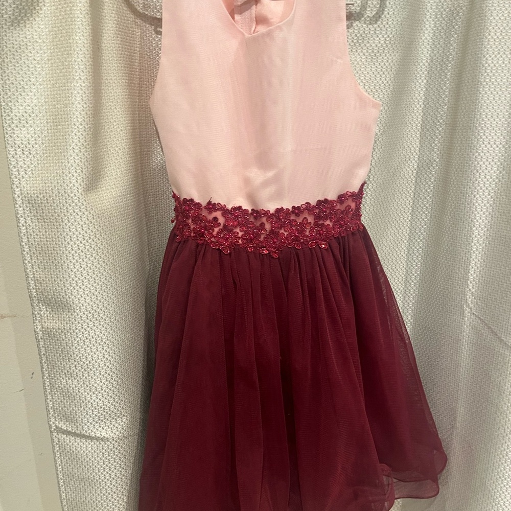 Pink and burgundy fancy dress ! Size 7 girls